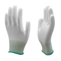 Inspection d&#39;assemblage enduit de palmier en tricot gants de travail anti-statique Gants en fibre de carbone polyester général OEM blanc